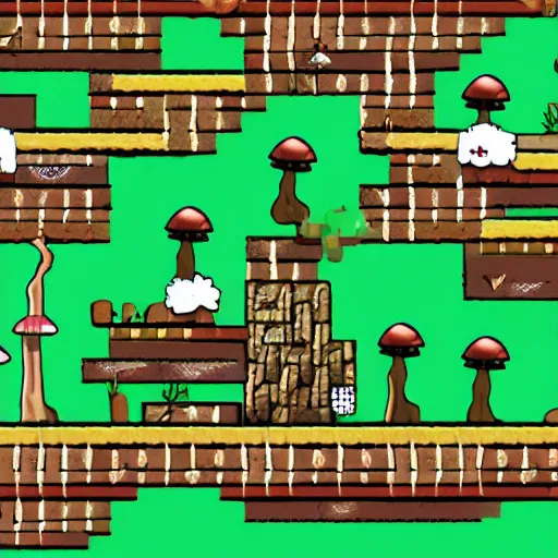 Prompt: Mushroom 2d game