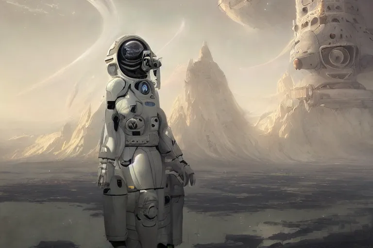 Futuristic Astronaut Space Suit Standing Pose 3D, Incl. astronaut &  discovery - Envato Elements