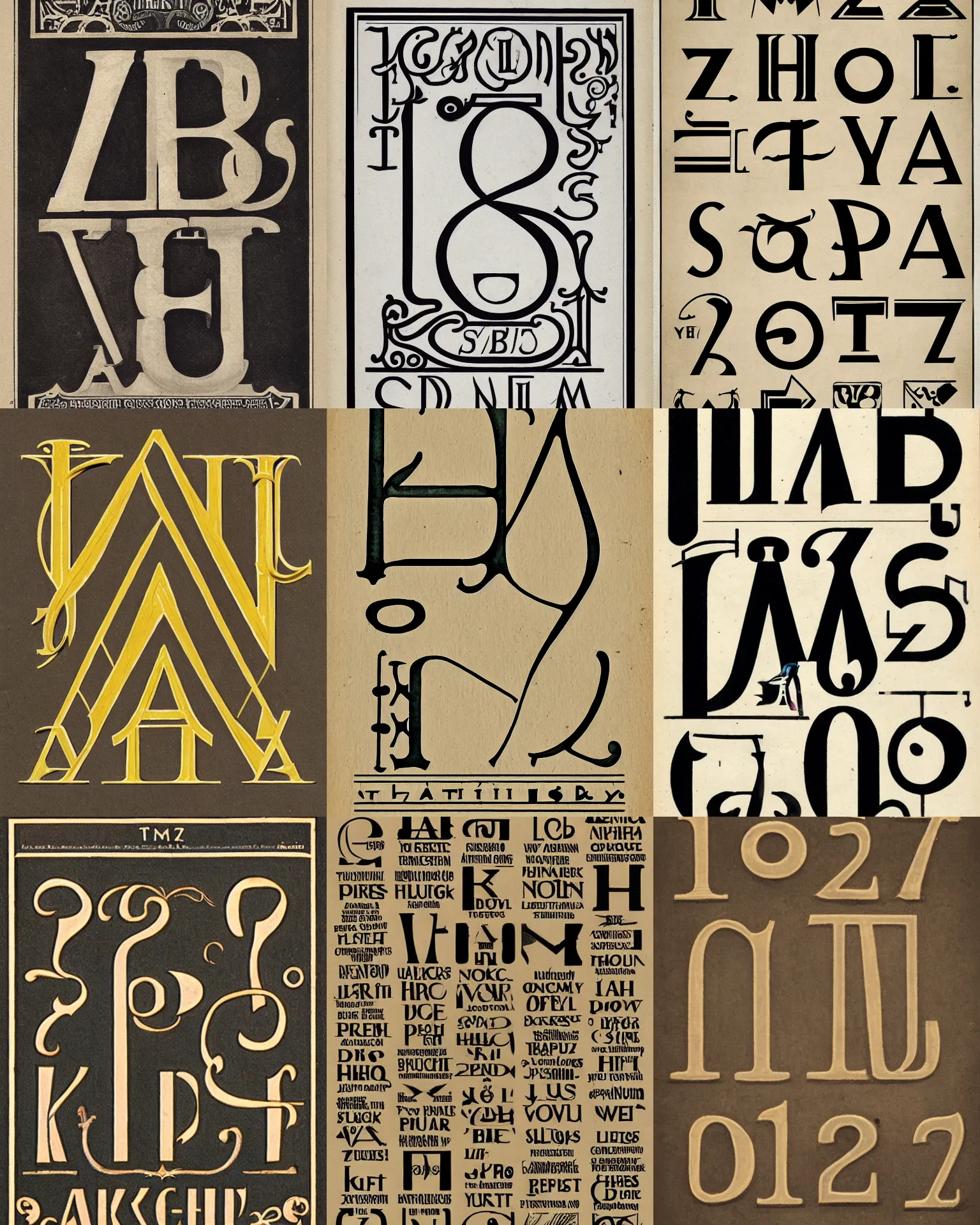 Prompt: 1 9 2 0 s font each letter of the alphabet