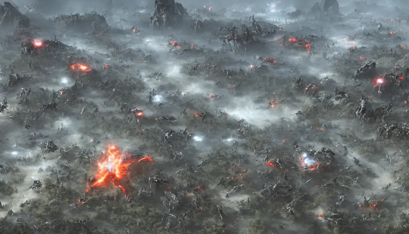 Image similar to The grey goo apocalypse.