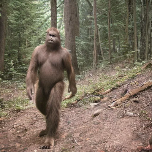 Image similar to National Geographic photo of Sasquatch in the forest