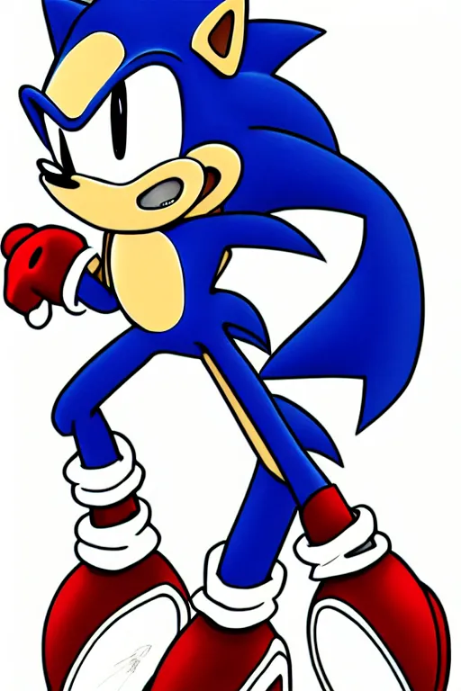 Image similar to an illustration of sonic the hedgehog as ironman