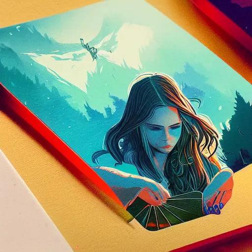 Image similar to detailed illustration of card game by alena aenami and annato finnstark