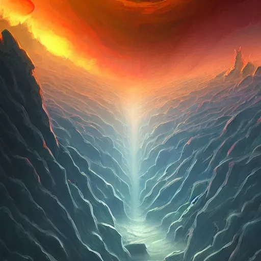 Prompt: a beautiful picture of a sculpted wall between earth and hell by Anato Finnstark trending on Artstation