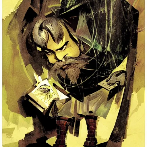 Image similar to dnd dwarf, by Dave McKean