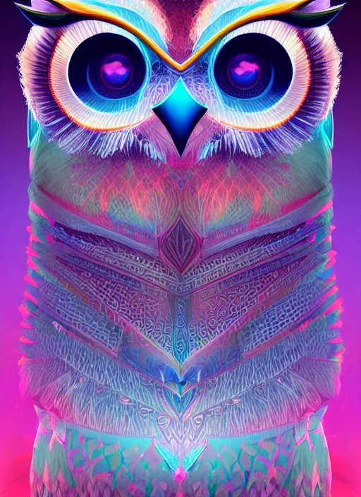 Image similar to symmetry!! product render poster vivid colors divine proportion owl, ice and snow, glowing fog intricate, elegant, highly detailed, digital painting, artstation, concept art, smooth, sharp focus, illustration,