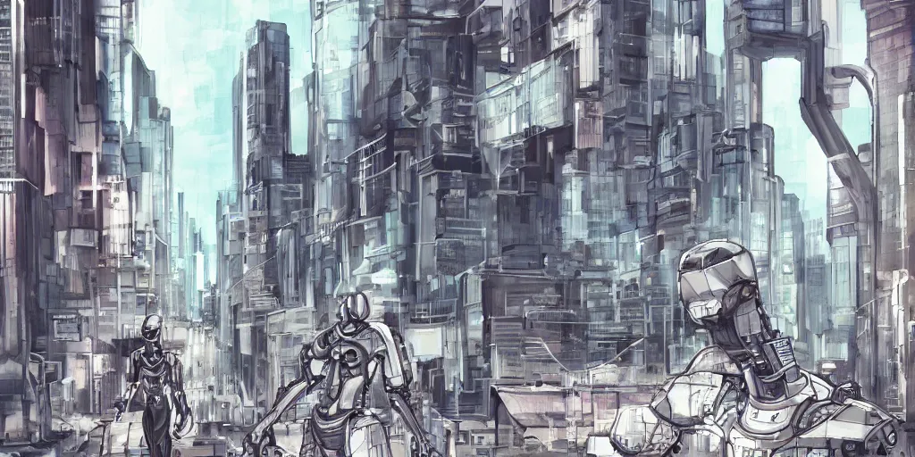 Image similar to a robot in a desolate city by aoshima, chiho