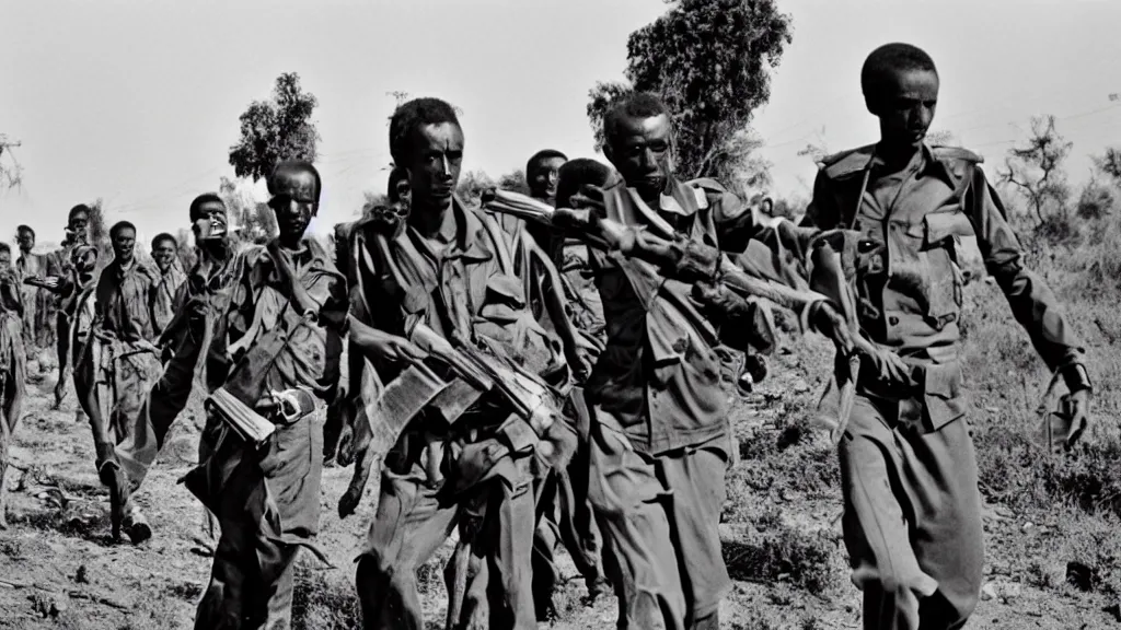 Image similar to ethiopian civil war, red terror, wide angle, new york times