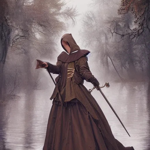 Prompt: A masterpiece portrait of a Incredibly beautiful queer maid barique renaissance swamp nun girl hunting on deer with russian greyhound medium shot, intricate, elegant, highly detailed. trending on artstation, digital art, by Stanley Artgerm Lau, WLOP, Rossdraws, James Jean, Andrei Riabovitchev, Marc Simonetti, Yoshitaka Amano. background by James Jean and Gustav Klimt, light by Julie Bell, 4k, porcelain skin. Studio Ghibli