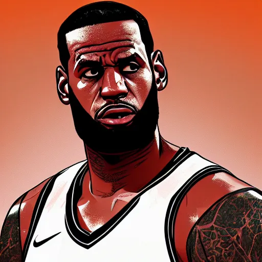 Image similar to lebron james digital art, detailed, good lighting, unreal engine