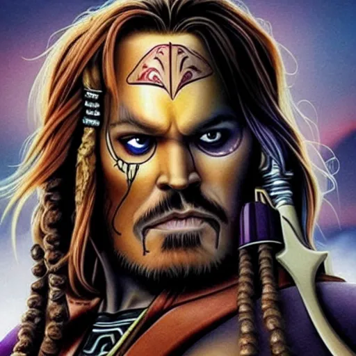 Image similar to thanos as jack sparrow, highly detailed