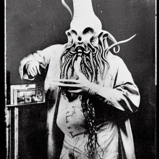 Image similar to photograph of cthulhu at the hair saloon