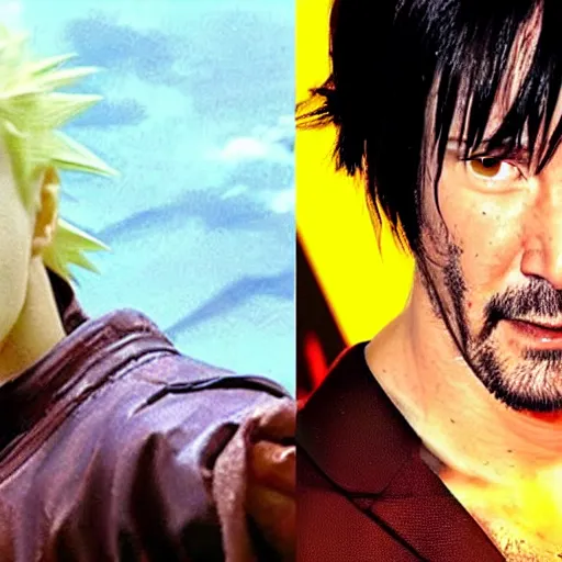 Prompt: keanu reeves as songoku in live action dragon ball movie