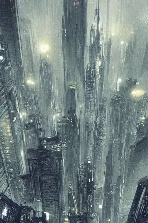 Image similar to Blade runner. concept art by James Gurney and Mœbius.