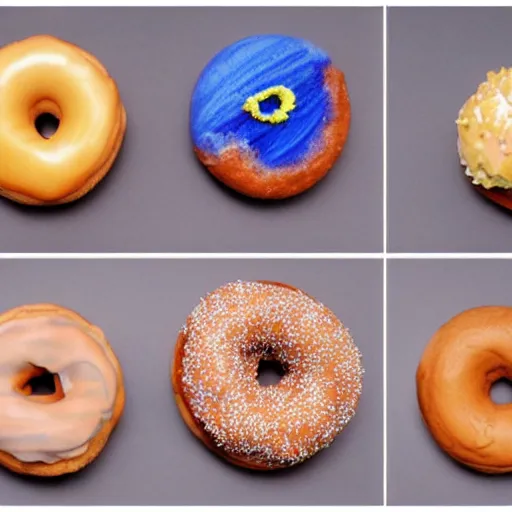 Image similar to a model solar system made out of doughnuts