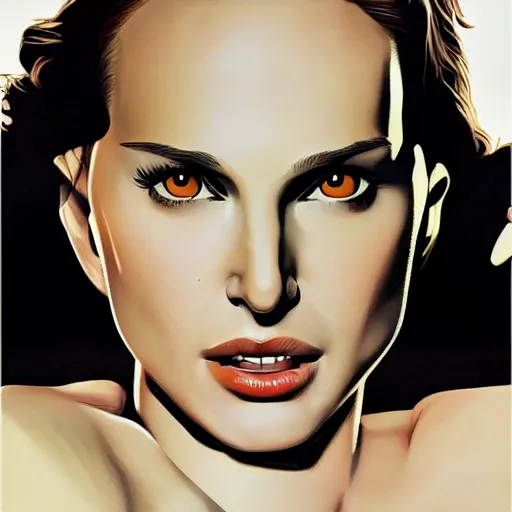 Image similar to Natalie Portman as a Bond girl, artstation, Joe Jusko, digital art