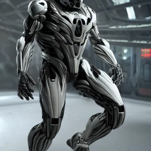 Image similar to the nanosuit from crysis 3 in ultra realistic detail, in white studio, typography annotations around the suit, ultra hd w - 1 0 2 4