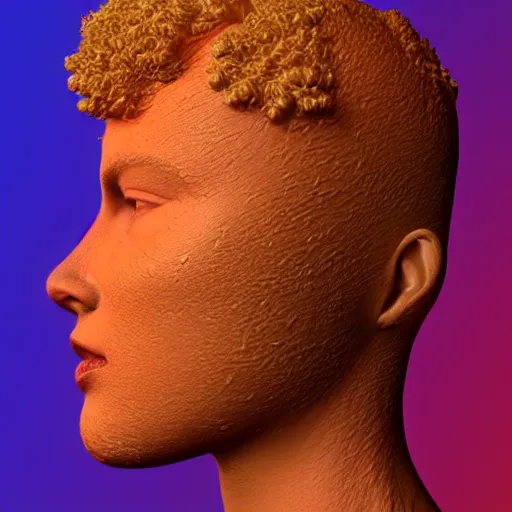 Prompt: 3 d render of wet orange skin with purple warts and curly hairs texture map | seamless | unreal engine | octane | red shift