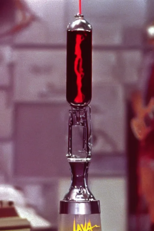 Prompt: a film still of a 1 9 8 0's lava lamp in the movie this is spinal tap ( 1 9 8 4 )