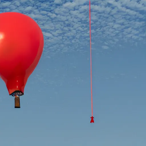 Image similar to hot air baloon tied to the ground with a sailor's anchor. hopper style.