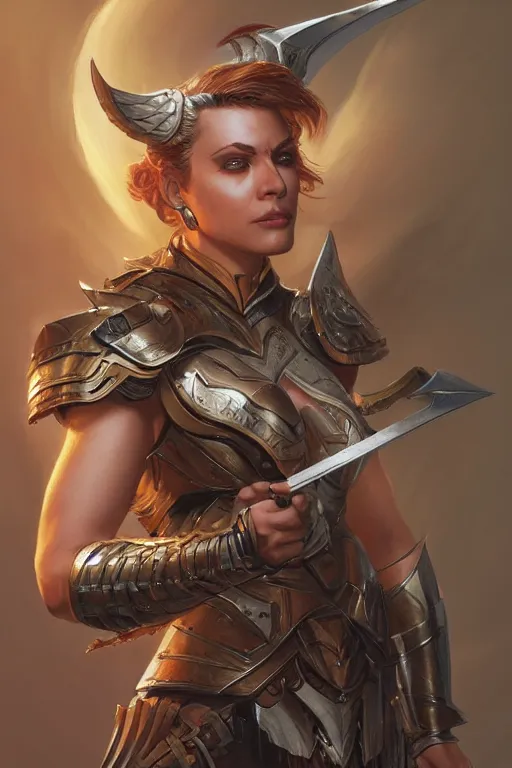 Image similar to amazon valkyrie athena, d & d, fantasy, portrait, highly detailed, headshot, digital painting, trending on artstation, concept art, sharp focus, illustration, art by artgerm and greg rutkowski and magali villeneuve