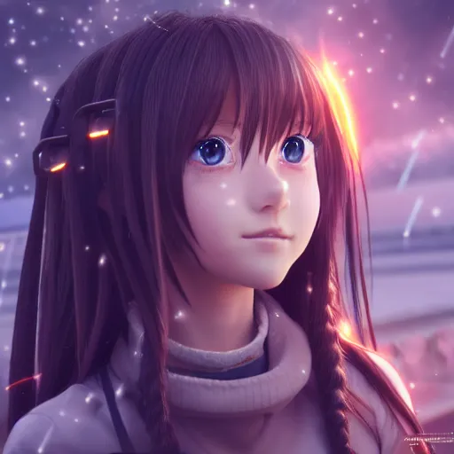 Prompt: a train render as a very beautiful 3d anime girl, hot petite, long braided hair, hazel eyes, full round face, short smile, cinematic lightning, medium shot, mid-shot, highly detailed, trending on Artstation, Unreal Engine 4k, cinematic wallpaper