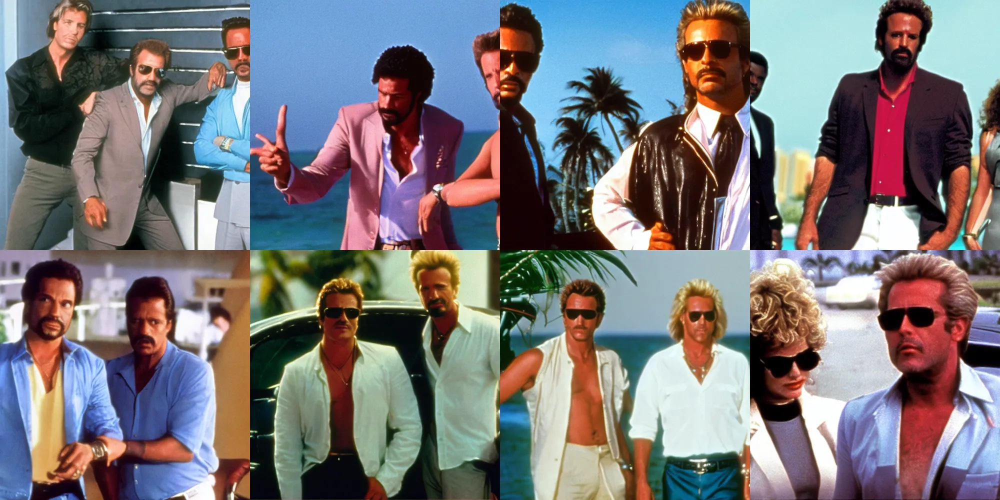 Prompt: a still from the tv show miami vice