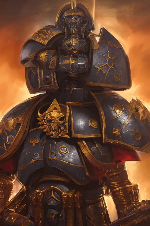 Image similar to armor portrait heros warhammer 4 0 k horus heresy fanart - the primarchs emperor by johannes helgeson animated with vfx concept artist & illustrator global illumination ray tracing hdr fanart arstation zbrush central hardmesh 8 k octane renderer comics stylized