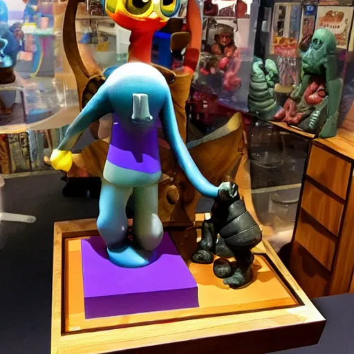 Image similar to cartoon forbidden sculpture toy on display