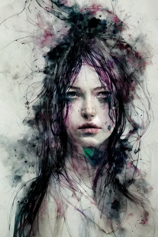 Image similar to sad woman portrait art by agnes cecile, beautiful, soft, smooth, solitude, dramatic, peaceful