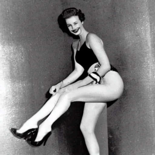 Prompt: queen elizabeth as a stripper, pole dancer quality photo