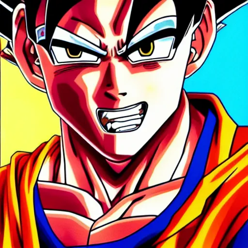 Image similar to portrait of goku from dragon ball wearing shades with michael jackson incredibly detailed, color, smooth, concept art, illustration,