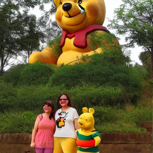 Image similar to leshan giant buddha as winnie the pooh