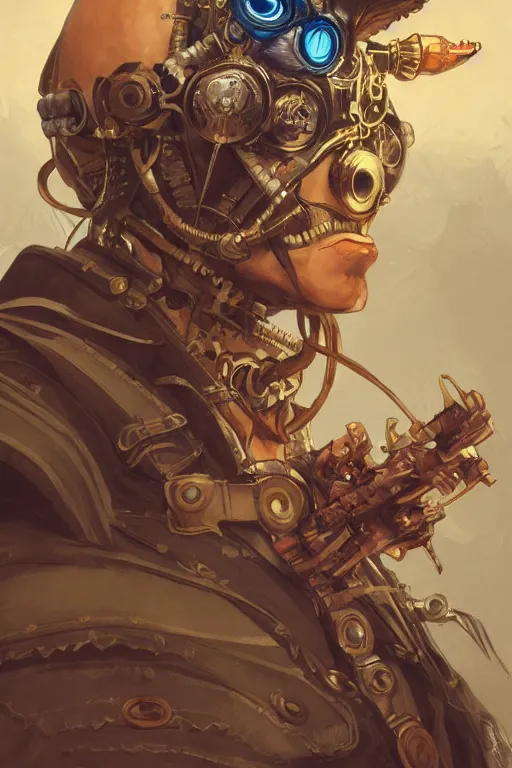 Image similar to anthropomorphic hawk as steampunk half - cyborg, western, high fantasy, dnd, smooth, sharp focus, illustration, highly detailed, digital painting, artstation, concept art, by disney animation, rossdraws, alphonse mucha, frank fanzzeta, collectible card art