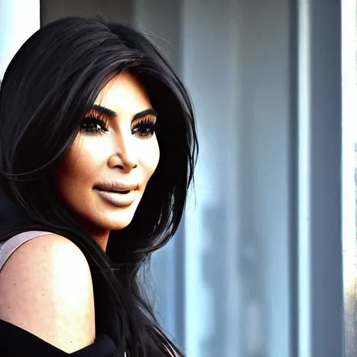 Prompt: kim kardashian as kim jong in, photograph