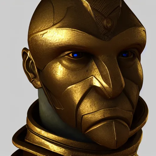 Image similar to portrait of warrior gold statue reflect chrome, 8 k uhd, unreal engine, octane render in the artstyle of finnian macmanus, john park and greg rutkowski