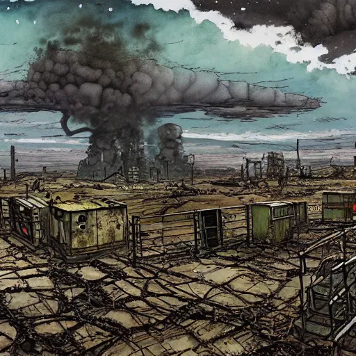 Image similar to post apocalyptic landscape by raymond briggs