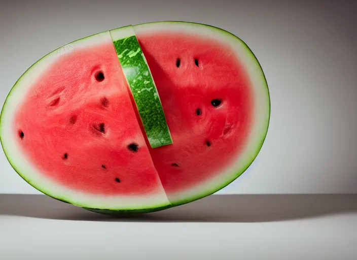 Image similar to photo still of a watermelon with human teeth, 8 k, studio lighting bright ambient lighting key light, 8 5 mm f 1. 8