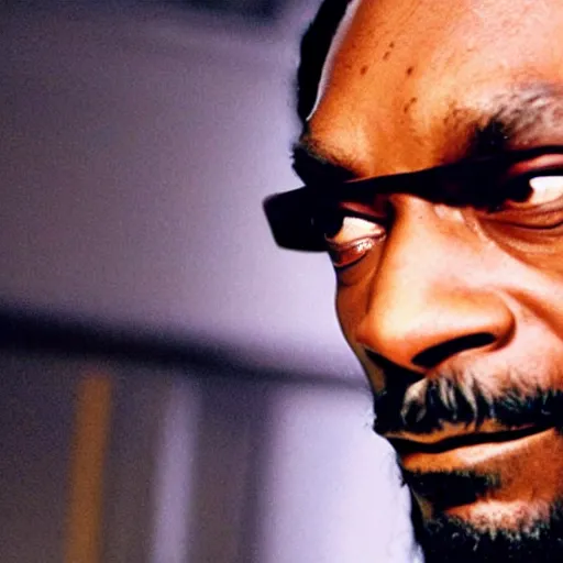 Image similar to still image of snoop dogg as agent smith from the matrix, photo