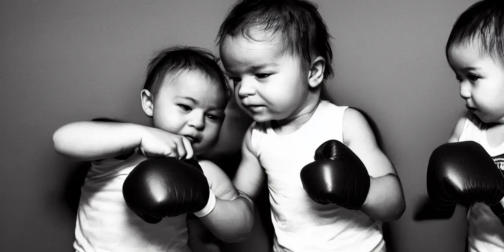 Image similar to two babies boxing