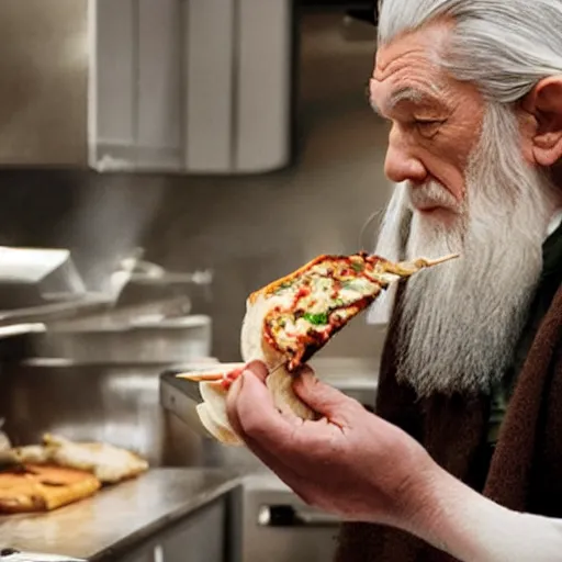 Image similar to gandalf making himself a panini