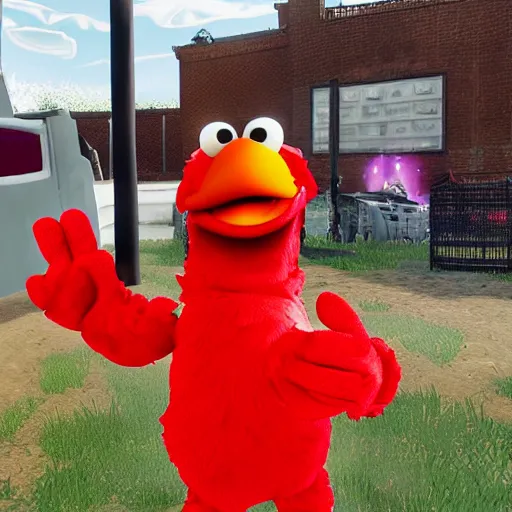 Image similar to elmo in fortnite