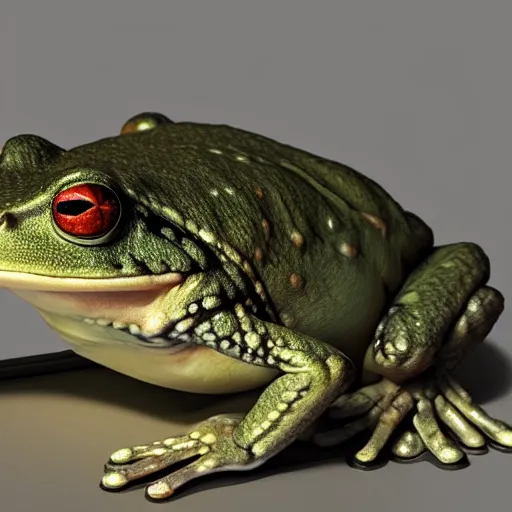 Image similar to hyperrealistic dslr film still of info wars alex jones disguised as ( frog ), stunning 8 k octane comprehensive 3 d render, inspired by istvan sandorfi & greg rutkowski & unreal engine, perfect symmetry, dim volumetric cinematic lighting, extremely hyper - detailed, extremely lifelike attributes & lifelike texture, intricate, masterpiece, artstation, stunning