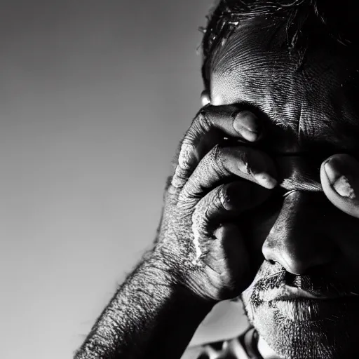 Prompt: a dramatic photograph of worker from india, cinematic lighting