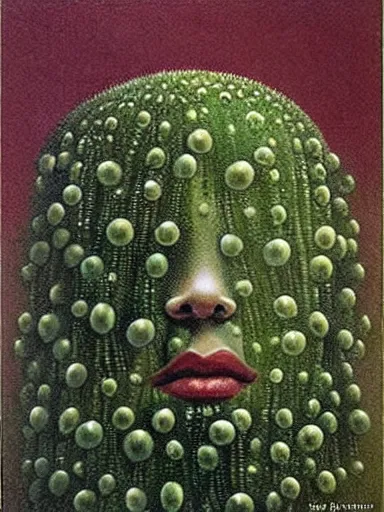 Prompt: The Hanging-Gardens of Pareidolia, ivy, (((((string-of-pearls))))), verbena and pothos growing facial features and optical-illusions!!!!!, aesthetic, by Johfra Bosschart,