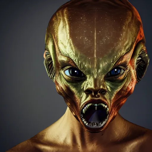 Prompt: shapeshifting space alien horror as a fashion model, 8 k fashion photography, soft lighting