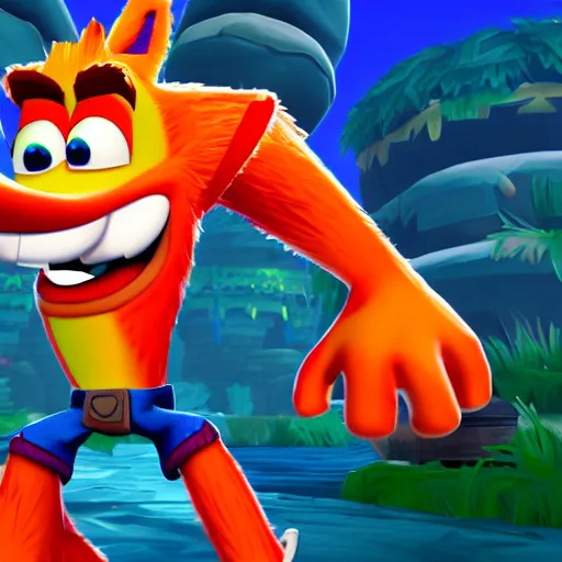 Prompt: crash bandicoot with a big veiny hard - on