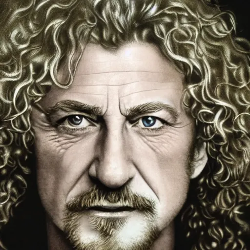 Image similar to young robert plant, realistic, hyperrealistic, ultra realistic, real, real world, highly detailed, very detailed, extremely detailed, intricate details, 8 k resolution, hd quality