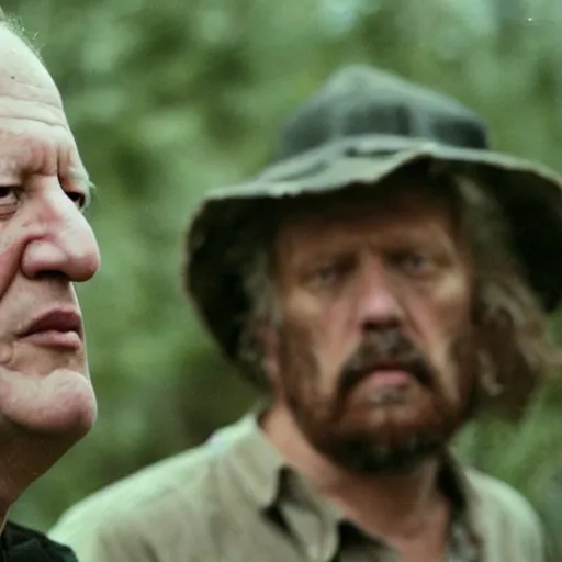 Prompt: werner herzog looking disturbed listening to that dude get murdered by a bear.