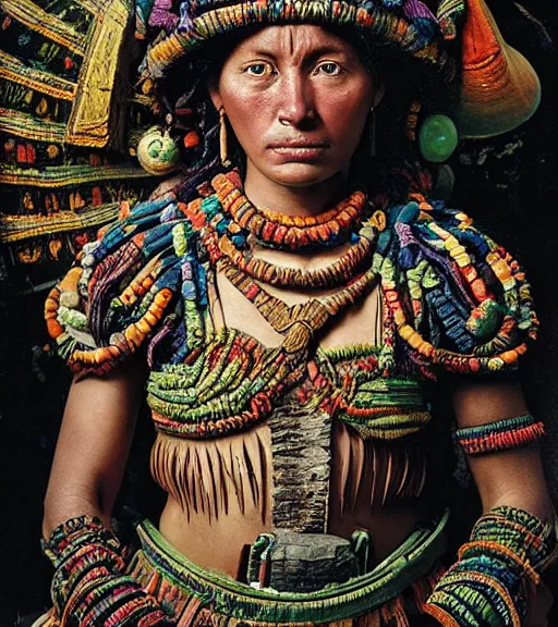 Image similar to portrait_photo_of_a_stunningly beautiful mayan maiden, 16th century, hyper detailed by Annie Leibovitz, Steve McCurry, David Lazar, Jimmy Nelsson, professional photography